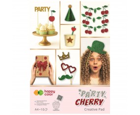 Blok kreatywny Happy Color A4 10 arkuszy Party Cherry 75-150g papier dekoracyjny
