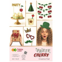 Blok kreatywny Happy Color A4 10 arkuszy Party Cherry 75-150g papier dekoracyjny