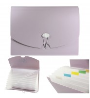 Teczka na dokumenty harmonijkowa RÓŻ Morandi A4 PP 13 przegródek ORGANIZER