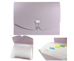 Teczka na dokumenty harmonijkowa RÓŻ Morandi A4 PP 13 przegródek ORGANIZER
