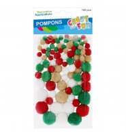 Pompony dekoracyjne Craft With Fun mix 100 szt. 4 kolory kreatywne