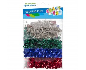 Cekiny ozdobne Craft With Fun mix kolorów 25 g + szpilki do dekoracji