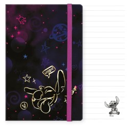 NOTES z gumką 80 kartek STITCH GOLD Disney GO 1 czarny notatnik w linie