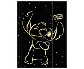 Teczka szkolna tekturowa A4 z gumką czarna DISNEY STITCH GOLD 1