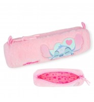 Piórnik szkolny okrągły PLUSZOWY tuba saszetka STITCH Coolpack różowy Disney