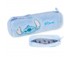Piórnik szkolny okrągły PLUSZOWY tuba saszetka STITCH Coolpack NIEBIESKI Disney