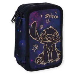 PIÓRNIK szkolny potrójny z WYPOSAŻENIEM trzykomorowy STITCH JUMPER 2 GOLD Disney
