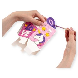Kreowanie po numerach SZKATUŁKA papier mâché KIDEA zestaw kreatywny 5 kolorów z ozdobami