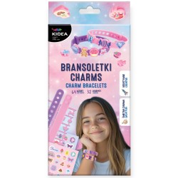 Zestaw kreatywny Kidea BRANSOLETKI dla dziewczynki z charmsami 2 szt. 64 naklejki