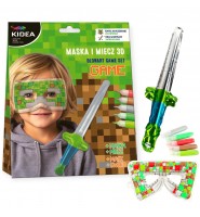 Zestaw 3D BlowArt Game Kidea– MASKA i MIECZ 36 cm do kolorowania i nadmuchania