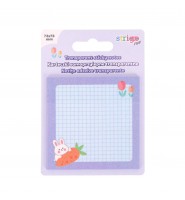 Karteczki TRANSPARENTNE samoprzylepne Strigo 73×73 mm fioletowe 50 kartek