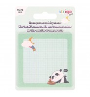 Karteczki TRANSPARENTNE samoprzylepne PANDA Strigo 73×73 mm zielone 50 kartek