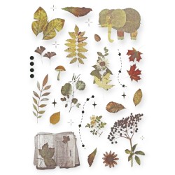 Naklejki foliowe Titanium Craft-Fun JESIEŃ 8 plansz JESIENNE liście grzyby jeże