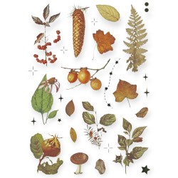 Naklejki foliowe Titanium Craft-Fun JESIEŃ 8 plansz JESIENNE liście grzyby jeże