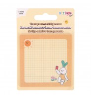 Karteczki TRANSPARENTNE samoprzylepne Strigo 73×73 mm żółte 50 kartek