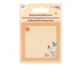 Karteczki TRANSPARENTNE samoprzylepne Strigo 73×73 mm żółte 50 kartek