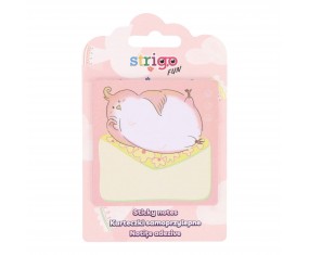 Karteczki samoprzylepne papierowe STRIGO FUN 73x73mm 20 kartek różowe