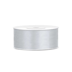 Wstążka TASIEMKA SATYNOWA Titanum 25mmx25m SREBRNA Craft-Fun dekoracyjna