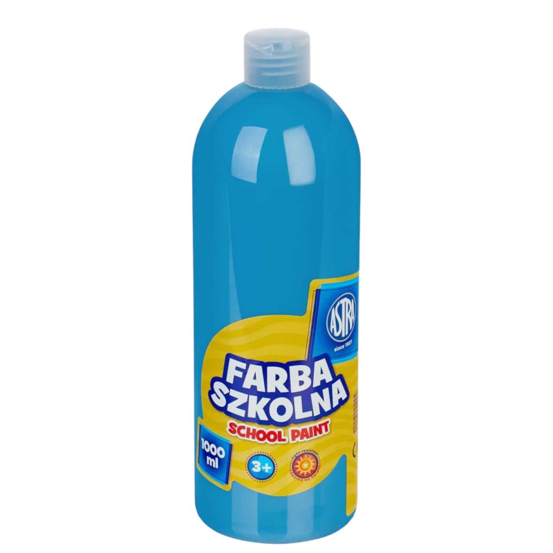 Farba szkolna PLAKATOWA TEMPERA BUTELKA  Astra 1000 ml niebieskia