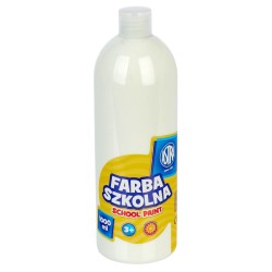 Farba szkolna PLAKATOWA TEMPERA BUTELKA  Astra 1000 ml biała