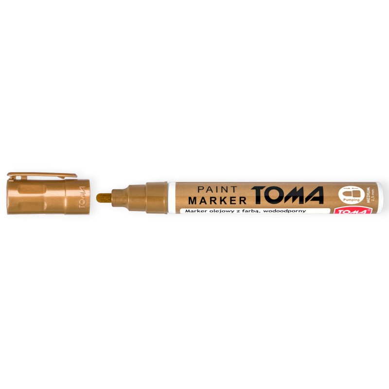 Marker olejowy TOMA TO‑440 MIEDZIANY 2,5 mm tusz wodoodporny uniwersalny