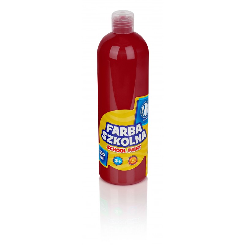 Farba szkolna 500 ml, czerwona ciemna, ASTRA