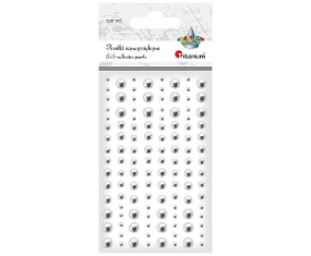 Perełki samoprzylepne Titanum SREBRNE 6/5/4/3 mm 120 sztuk do zdobień