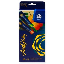 Farby AKRYLOWE Astra Art&Hobby 12 kolorów 12 ml zestaw do malowania na płótnie