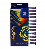 Farby AKRYLOWE Astra Art&Hobby 12 kolorów 12 ml zestaw do malowania na płótnie
