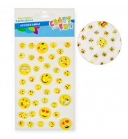 Naklejki wypukłe EMOTKI Craft With Fun 42 szt. dekoracyjne kreatywne