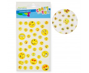 Naklejki wypukłe EMOTKI Craft With Fun 42 szt. dekoracyjne kreatywne