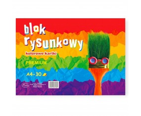 Blok szkolny RYSUNKOWY A4 KOLOROWY Protos 80g 30 kartek 15 kolorów do szkoły