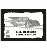 Blok techniczny A4 CZARNY Protos 10 kartek papier do rysunku i malowania