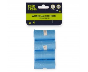 Worki na odchody dla psa 80 szt. 4 rolki wytrzymałe szczelne do dyspensera