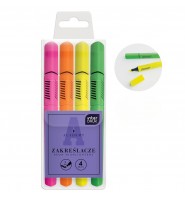 Zestaw ZAKREŚLACZE NEONOWE 4 KOLORY ACADEMY Interdruk
