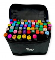 Markery FLAMASTRY PISAKI MAZAKI ALKOHOLOWE 60 KOLORÓW TORBA