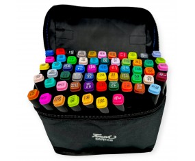 Markery FLAMASTRY PISAKI MAZAKI ALKOHOLOWE 60 KOLORÓW TORBA