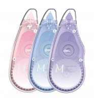 Korektor w taśmie ZESTAW 3 szt. szkolny biurowy pastelowy DELI