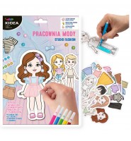 ZESTAW kreatywny Pracownia Mody Kidea 15 postaci 60 naklejek 12 diamencików