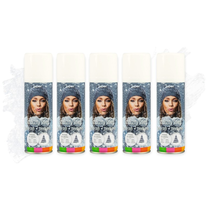 ZESTAW 5x SZTUCZNY ŚNIEG Arpex spray 125ml dekoracje okien ŚWIĄTECZNE zimowe