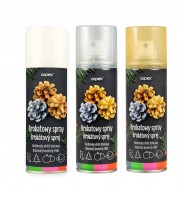 ZESTAW 3x100ml spray dekoracyjny brokatowy ZŁOTY SREBRNY MULTICOLOR Arpex