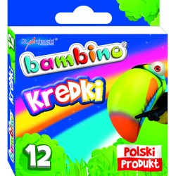 Kredki BAMBINO, 12 kolorów - świecowe/grafionowe