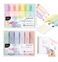 Zestaw 12 zakreślaczy Kidea PASTELOWE i KREMOWE kolory 2×6 sztuk