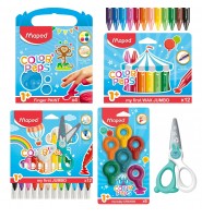 Zestaw plastyczny 2+ farby kredki flamastry nożyczki dla dzieci 5 el. MAPED