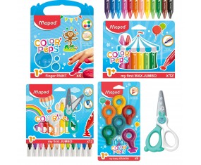 Zestaw plastyczny 2+ farby kredki flamastry nożyczki dla dzieci 5 el. MAPED