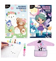 Zestaw artystyczny OBRAZY do malowania PO NUMERKACH + FARTUSZEK