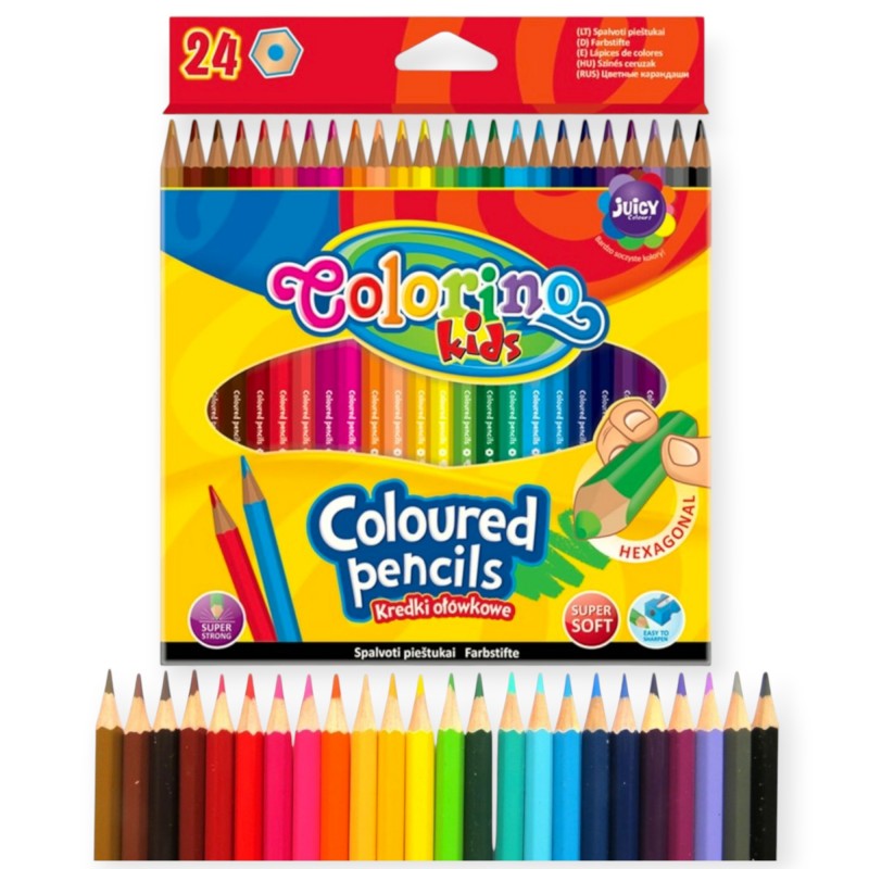 Kredki ołówkowe Colorino Kids 24 kolory Patio szkolne dla dzieci