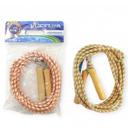 Skakanka z drewnianymi rączkami sznurek 5 m sportowa do zabawy i ćwiczeń