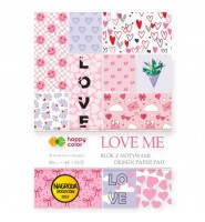 Blok z motywami Love Me A4 80g 15 arkuszy Happy Color papier dekoracyjny
