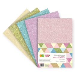 Arkusze piankowe A4 brokat pastel 5 ark Happy Color dekoracyjne pianka